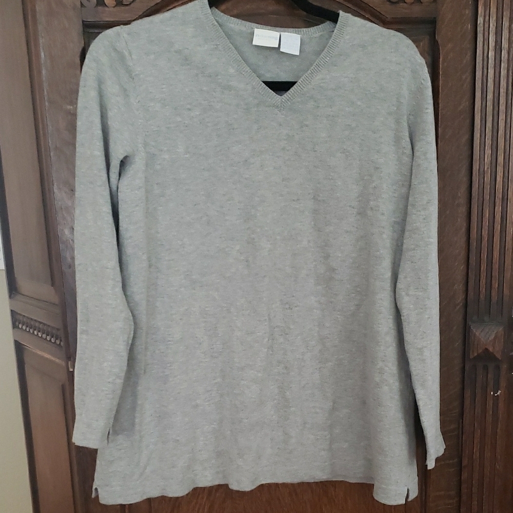 Gray V-Neck Sweater